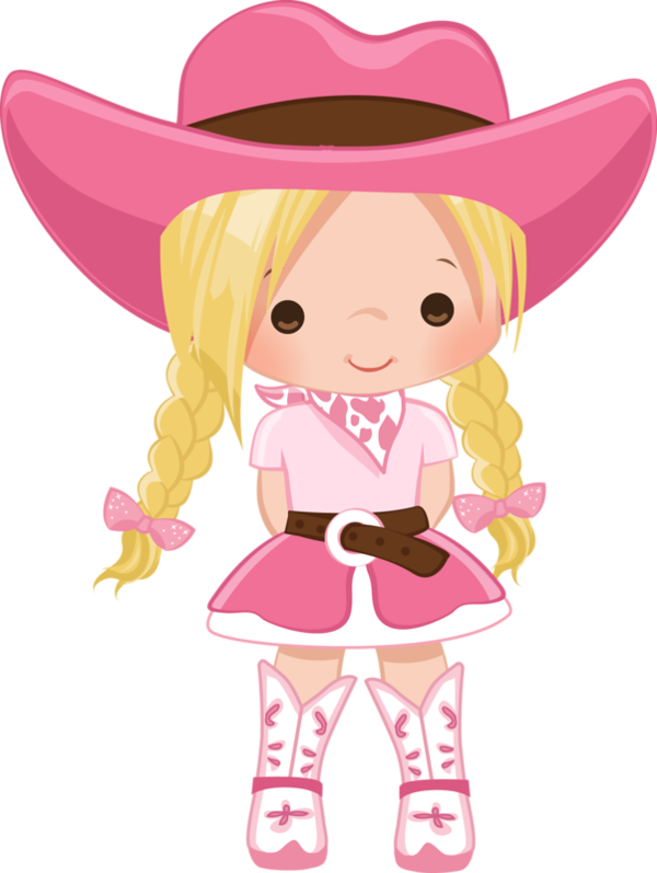 Related Cowgirl Clipart Png - Niña Vaquera Dibujo (600x797)