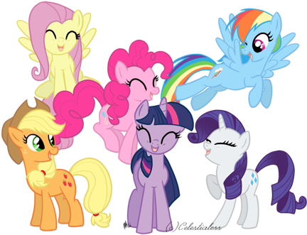 Placeholder Art By Celestialess - Mlp Mane 6 Transparent (450x338)