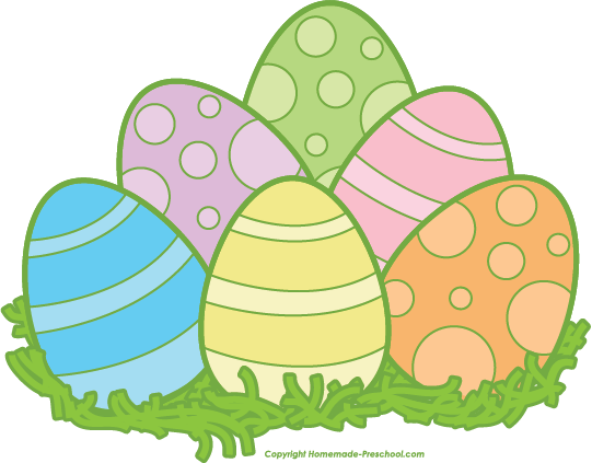 Easter Clipart - Cartoon Easter Eggs Clip Art (541x423)
