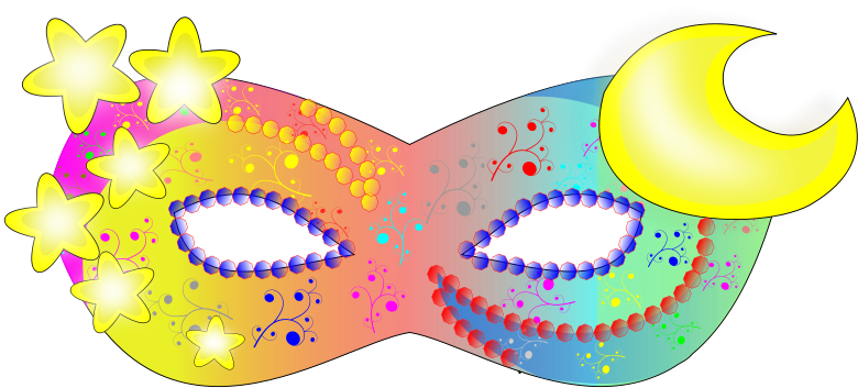 Colorful Mask - Party Mask Clip Art (800x500)