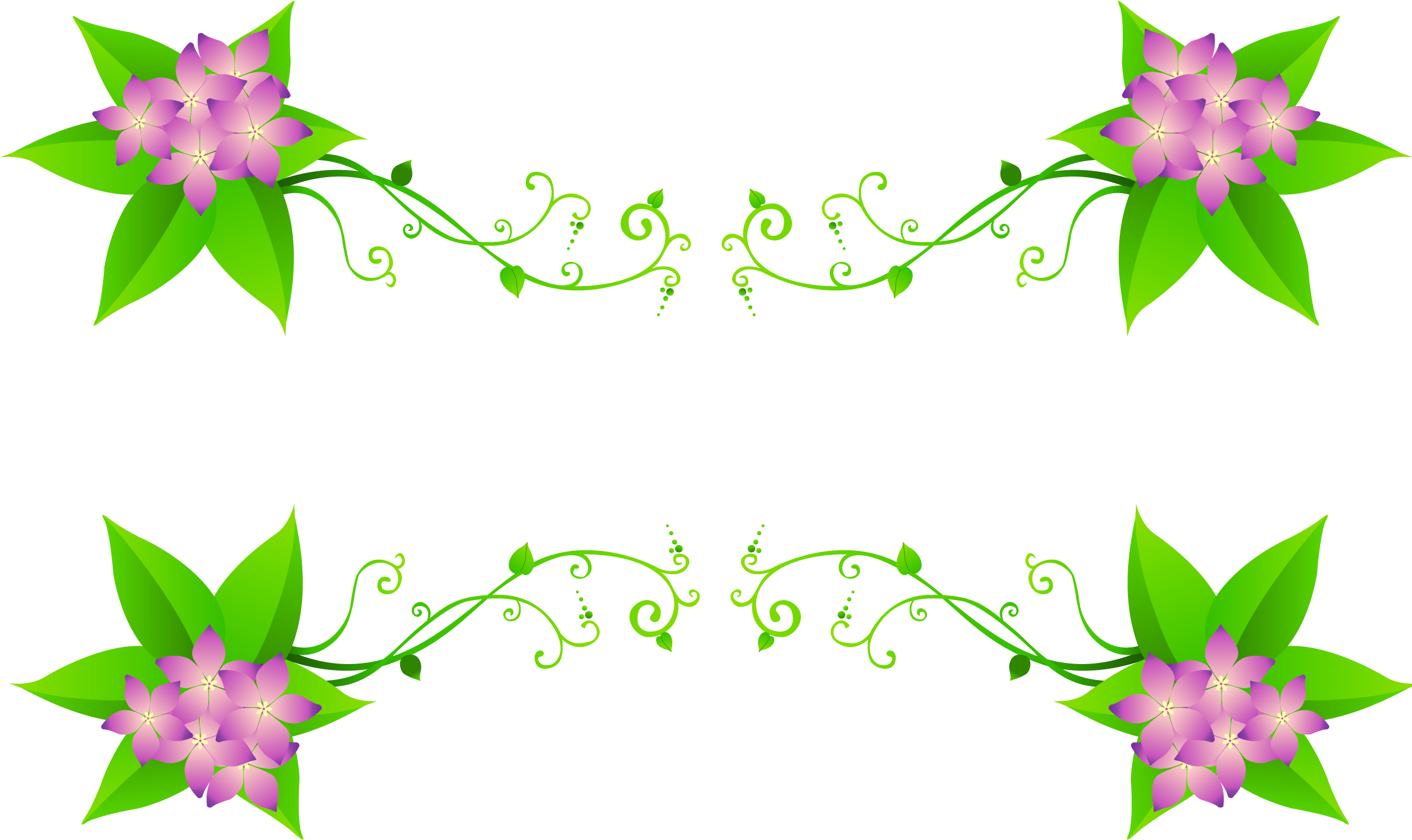 Spring Flowers Clipart - 藤蔓 (2438x1580)