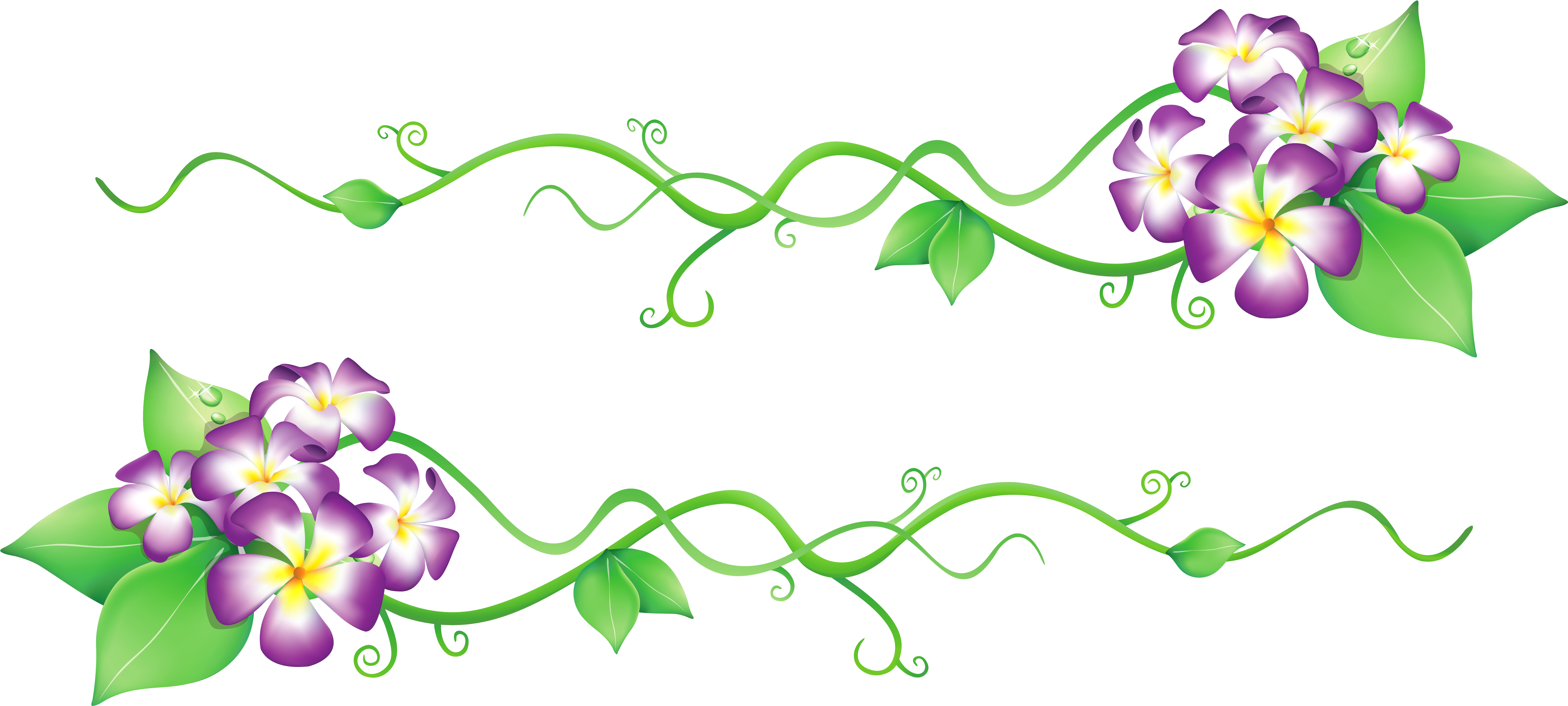 Flowers Spring Decor Png Clipart - Spring Flower Clipart Png (5910x2660)