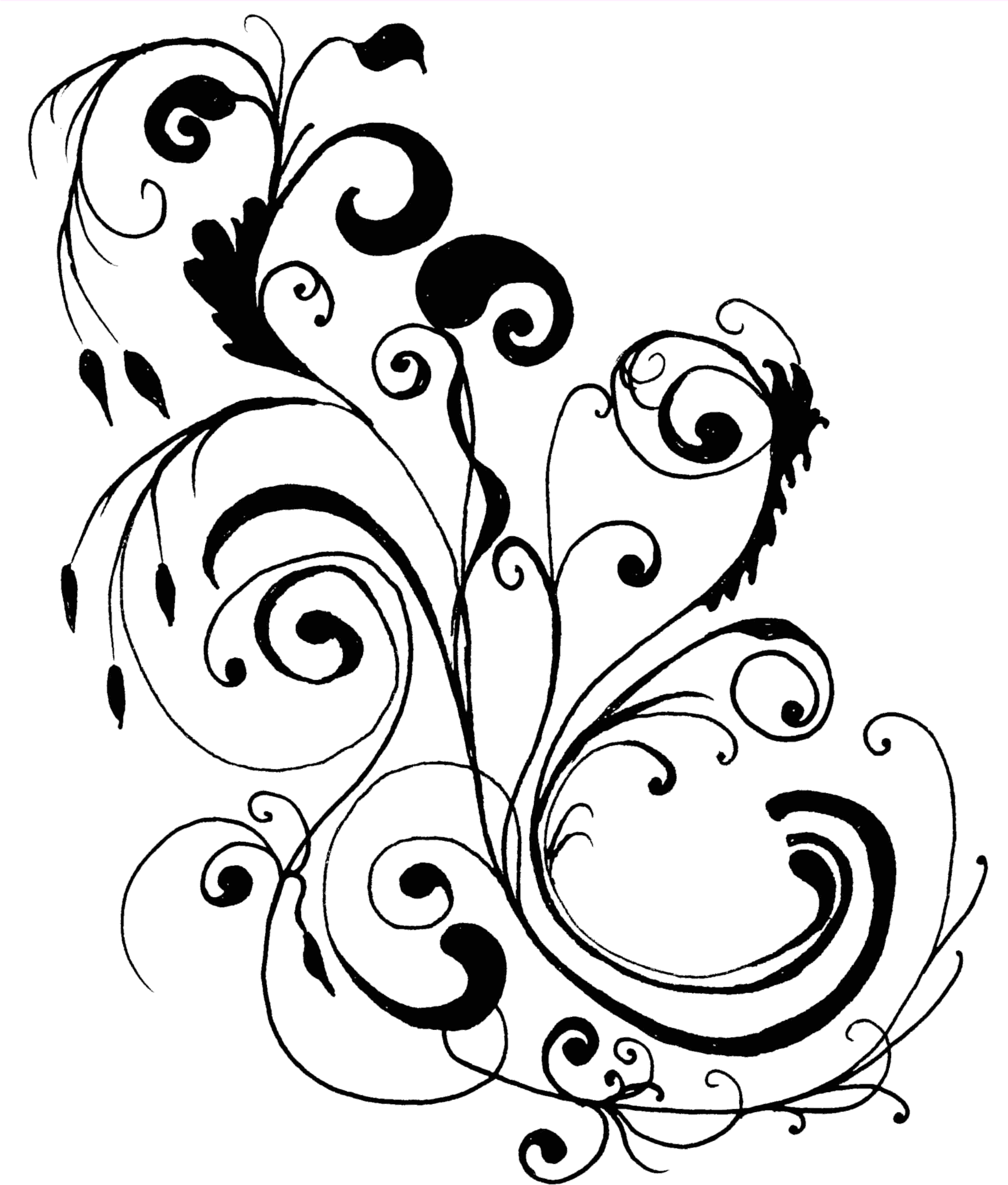 Clip Art Wedding Borders Free - Flower Line Art (2180x2584)