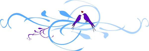 Love Birds On A Branch Clip Art - Vine Clip Art (600x206)