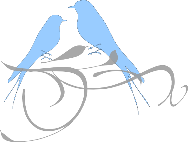 Blue Clipart Love Bird - Clip Art Love Birds (600x453)