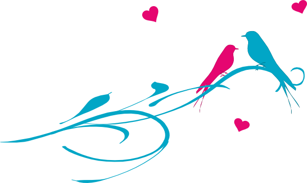 Love Birds On A Branch Clip Art At Clker - Love Design Clipart (600x359)