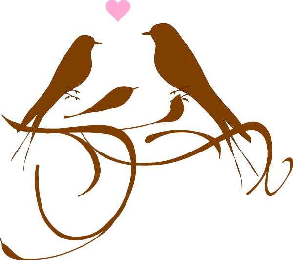 Clip Art Love Birds (600x532)