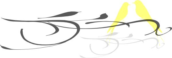 Yellow Love Birds On Branch Clip Art At Clker - Clip Art (600x202)