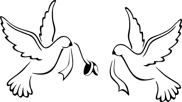 Ring Clipart Wedding Logo - Wedding Dove Png (600x336)