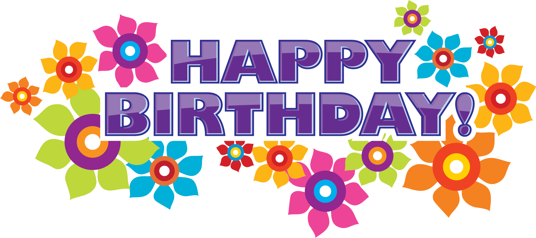 Birthday Words Png - Happy Birthday Font Png (1831x813)