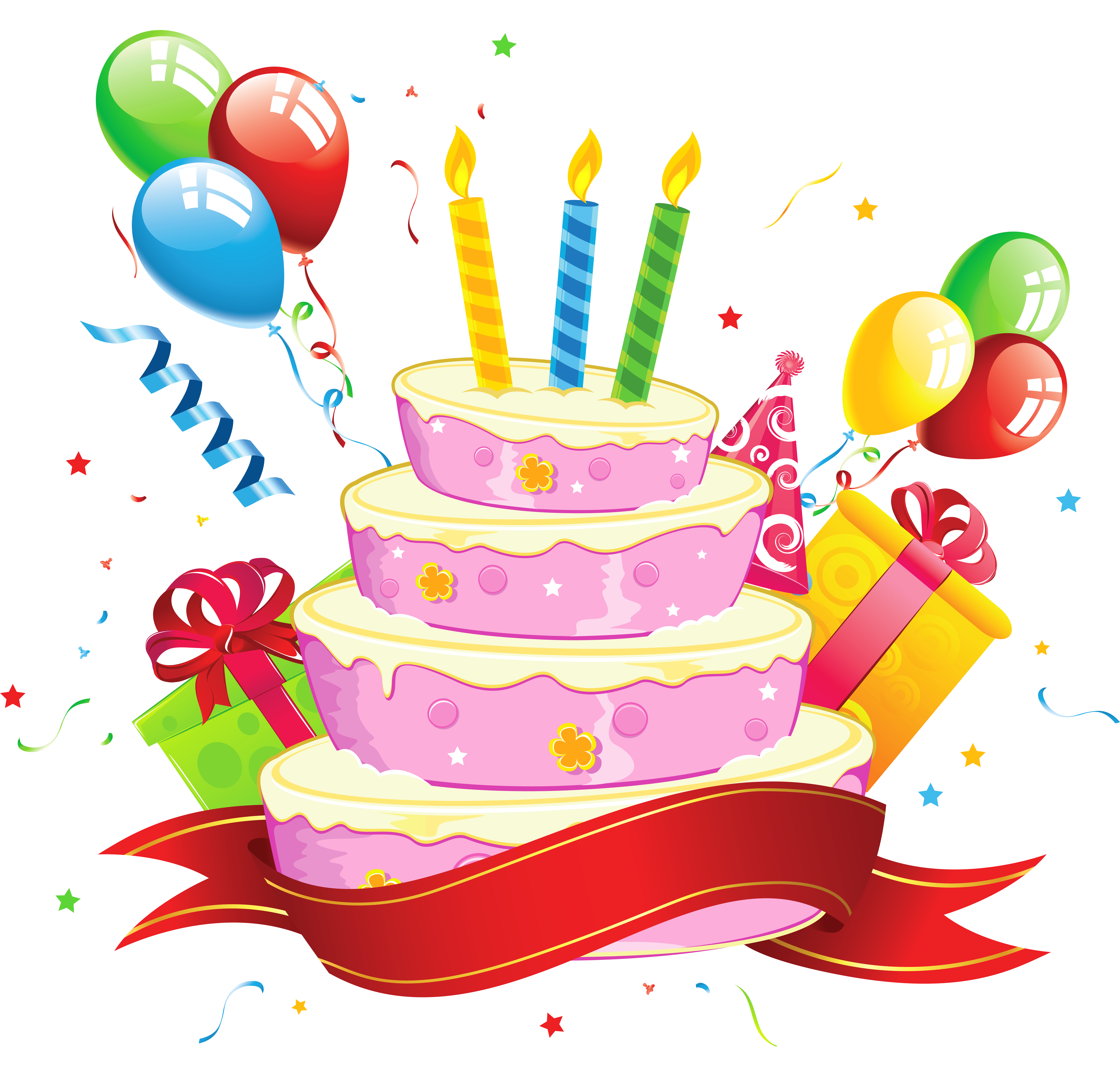 Birthday Cake Transparent Clipart - Transparent Background Cake Clipart (6561x6091)