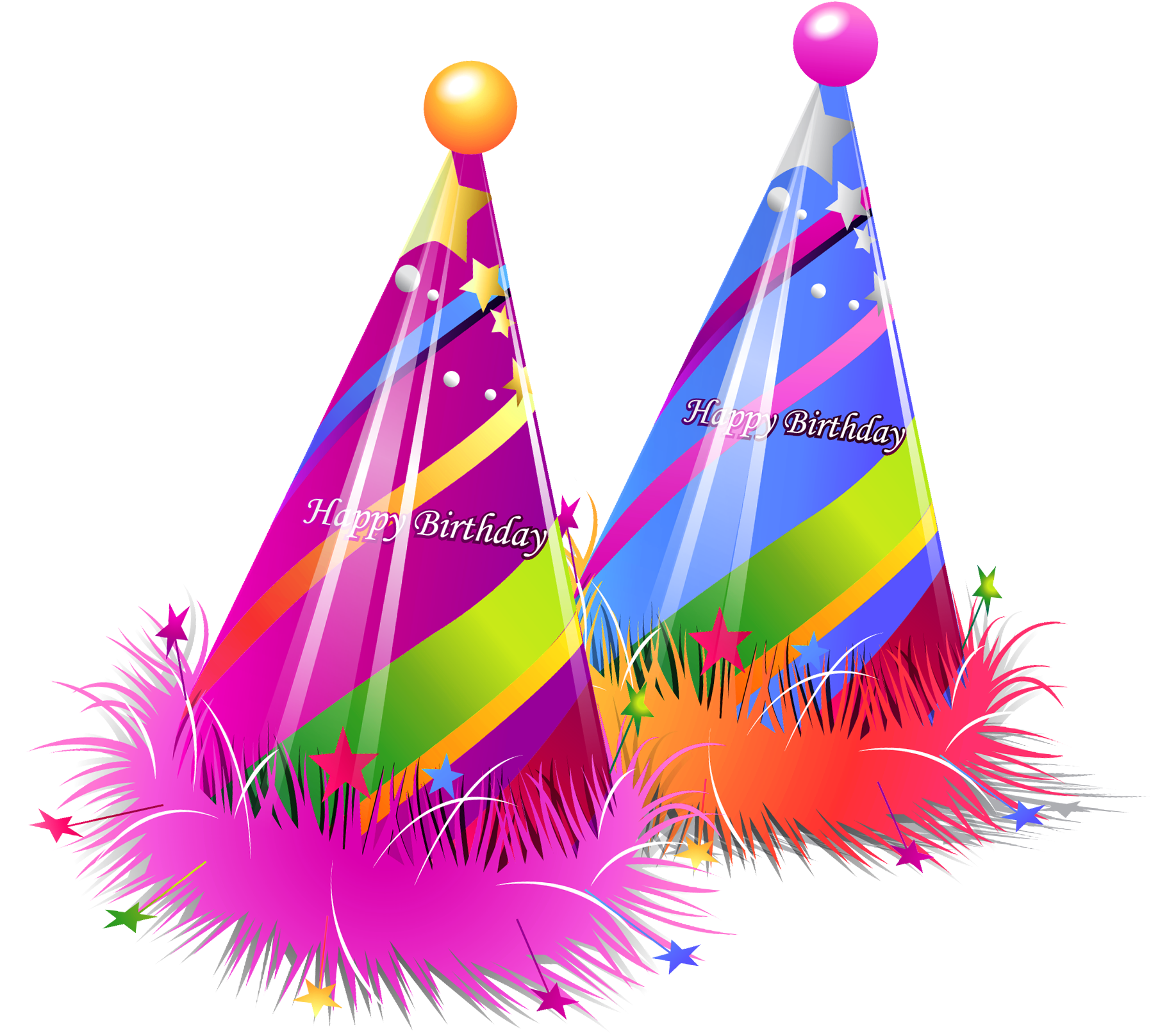 Happy Birthday Party Hats Transparent Png Clipart - Birthday Png (1862x1788)