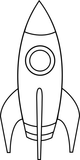 Colorable Rocket Line Art - Rocket Black And White (276x550)