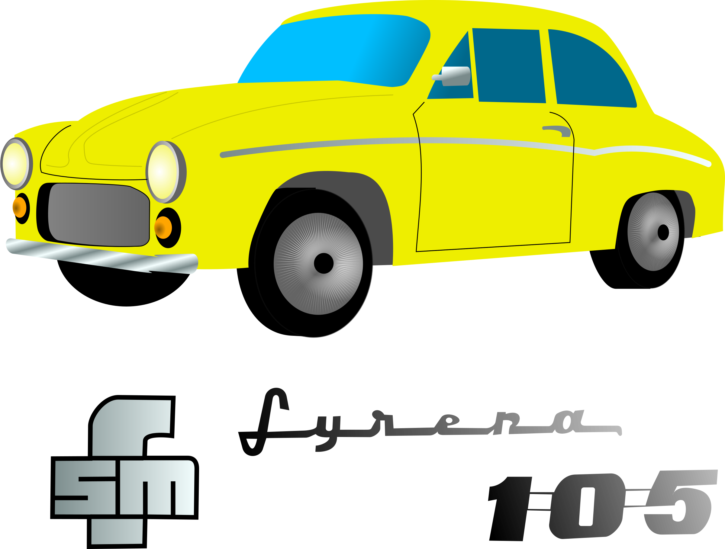 Big Image - Yellow Car Clipart (2400x1818)