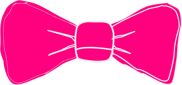 Pink Bow Clip Art At Clker - Bow Clipart No Background (600x280)