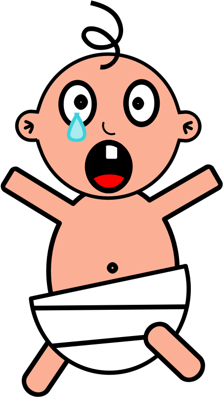 Clipart - Baby Crying - Crying Baby Shower Curtain (800x800)