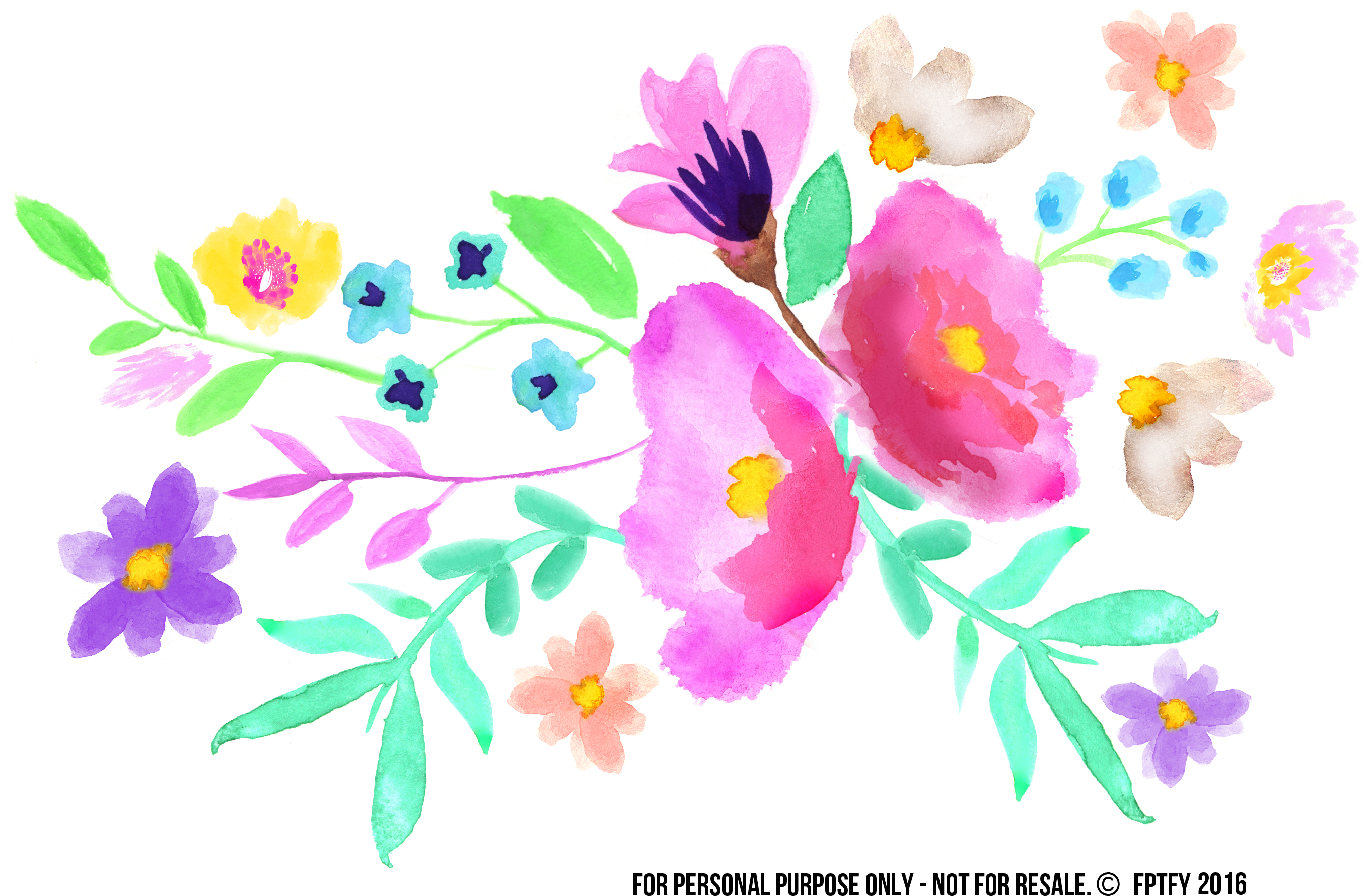 Spring Clipart Watercolor - Spring Watercolor Flowers Clipart (2724x1907)