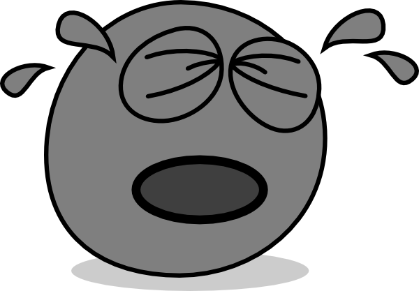Sad Toy Clip Art - Weep Cartoon Black And White (600x417)