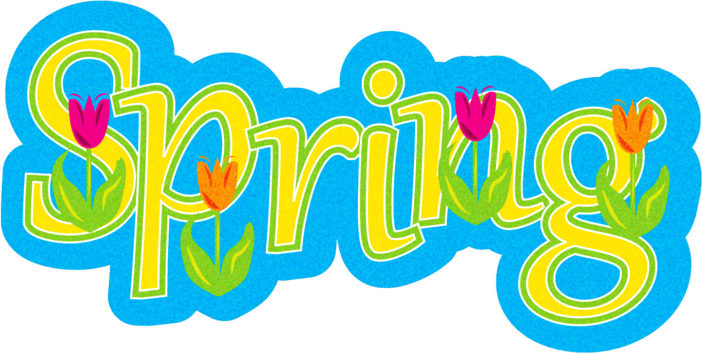 Spring Word Cliparts - Spring Word Art (1588x870)