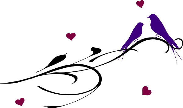 Love Birds On Branch Clip Art Download - Love Birds Tattoos (600x354)