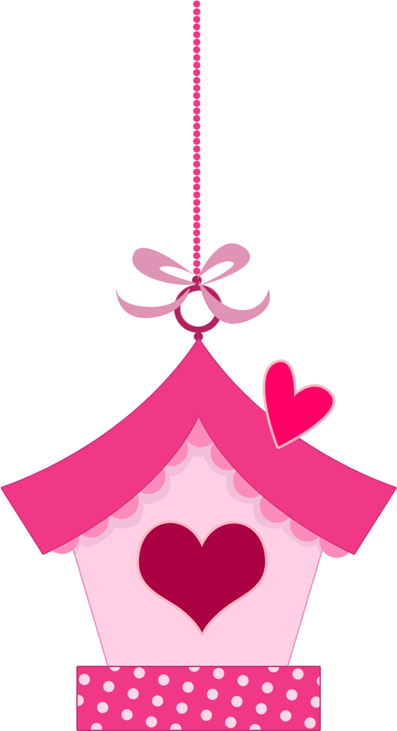 Pink In Love Birds Clipart - Topo De Bolo Jardim Encantado Para Imprimir (1067x1600)