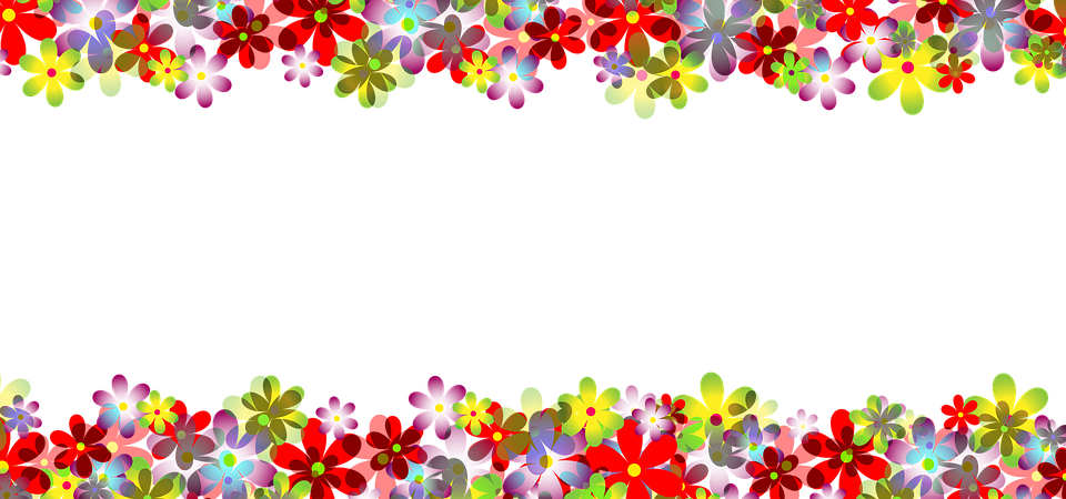 Spring Flowers Borders 4, Buy Clip Art - Cute Powerpoint Backgrounds (960x450)