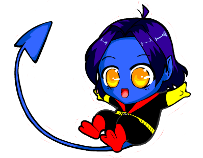Chibi Nightcrawler Mouse Cursor By Artgeek02 - Chibi Nightcrawler Mouse Cursor By Artgeek02 (400x400)