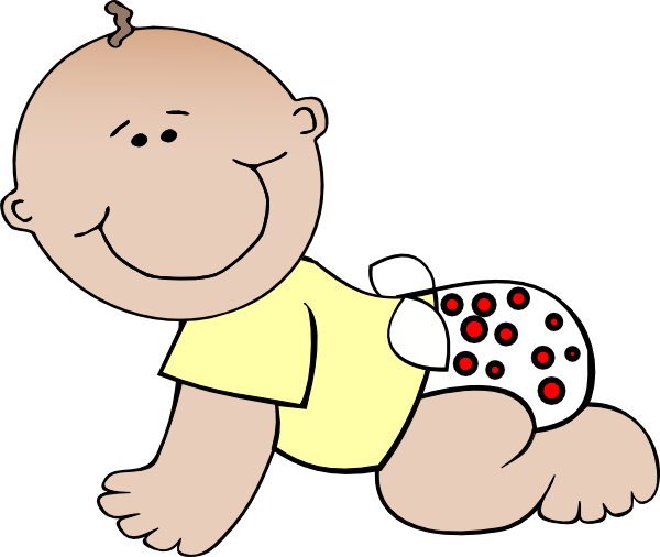 Baby Crawling Clipart - 1/4 Sheet - Baby - Edible Icing (600x506)