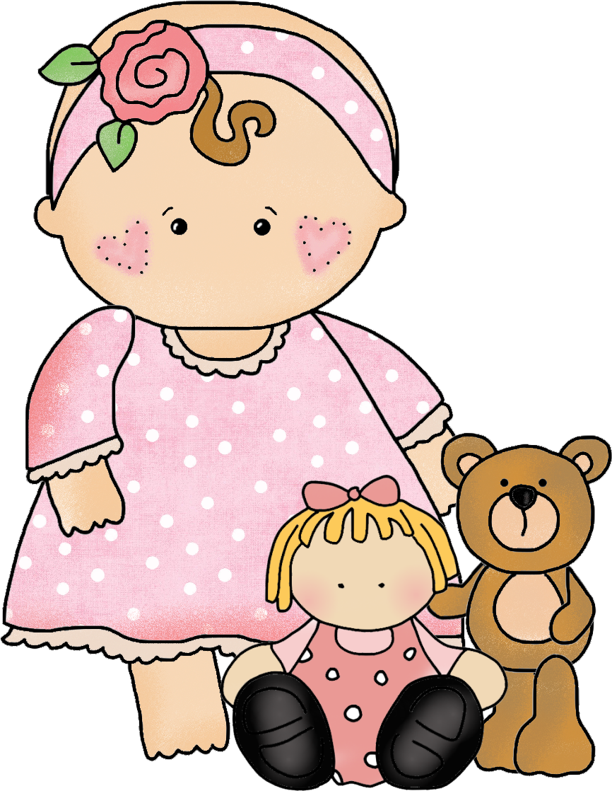 Doodle Babybaby Friendsclipart - Clipart Baby Girl (866x1118)