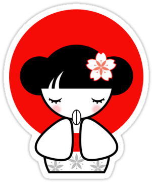 Pray For Japan Kokeshi Doll By Sandra Vargas - Pray For Japan Kokeshi Doll Hoodie (pullover) (375x360)