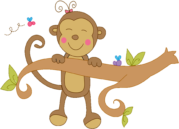 Baby Girl Png Images - Cute Monkey Clip Art (600x512)