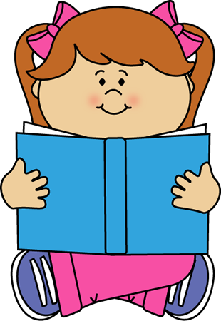 Reading Clipart - Girl Reading Book Clipart (310x450)