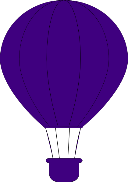 Black - And - White - Hot - Air - Balloon - Clipart - Purple Hot Air Balloon Clip Art (420x596)
