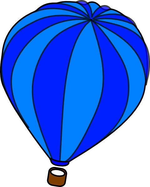Blue Hot Air Balloon Clipart (480x597)