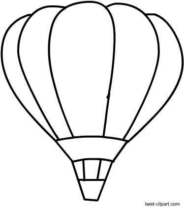 Free Black And White Hot Air Balloon Clip Art - Hot Air Balloon (450x450)