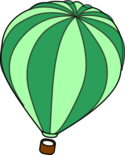 Green Hot Air Balloon Clipart (480x597)