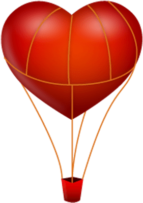 Fancy Heart Balloon Clipart Vintage Hot Air Balloon - Heart Shaped Air Balloon (400x400)