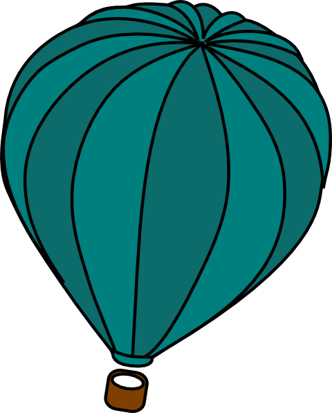 Hot Air Balloon Teal Blue Clip Art - Communication Interne Et Externe (480x597)