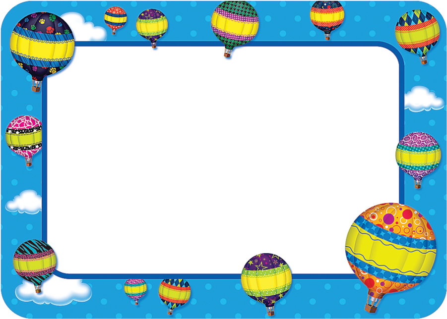 Tcr5340 Hot Air Balloons Name Tags/labels Image - Hot Air Balloon Page Border (900x900)