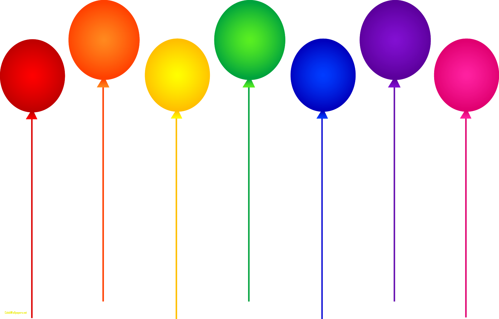 Balloons Images Birthday Balloons Free Birthday Balloon - Red Orange Yellow Green Blue Purple Pink Rainbow (1600x1024)
