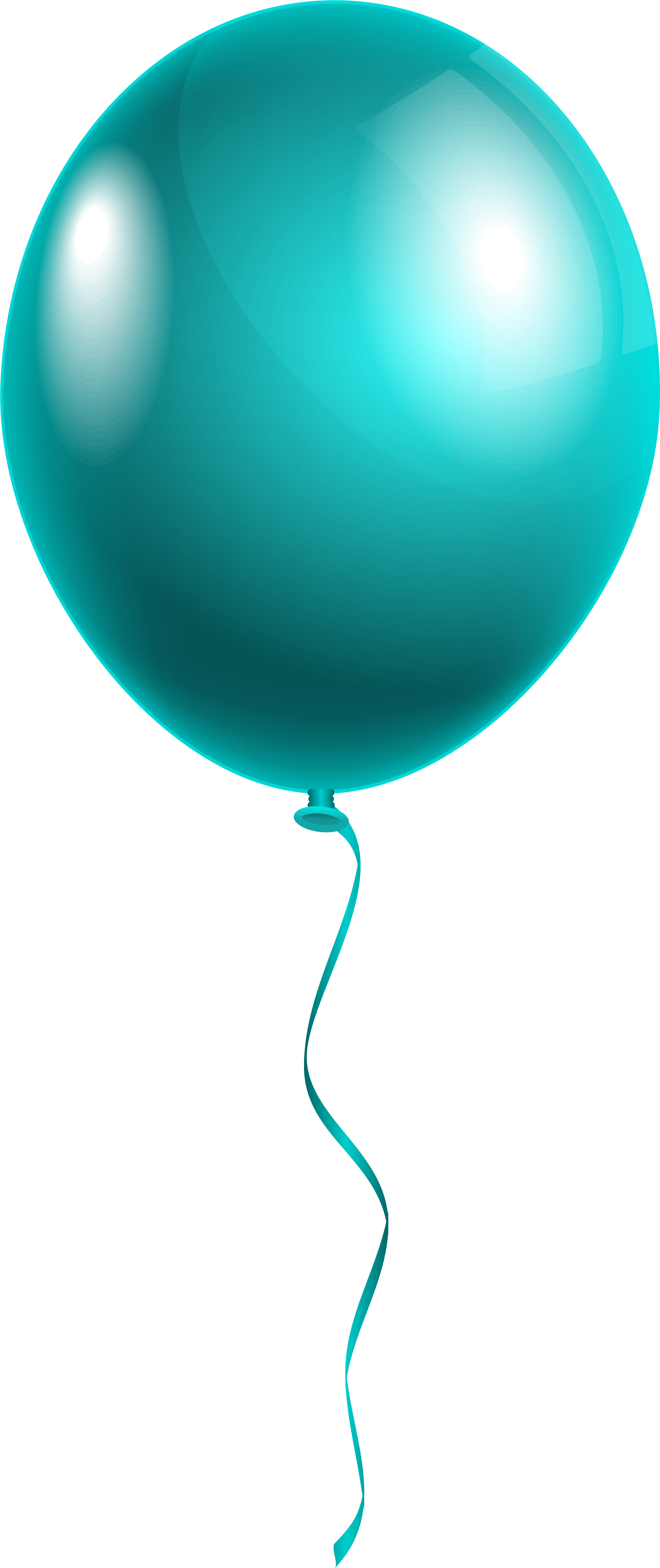 Single Modern Blue Balloon Png Clipart Image - Single Balloons Png (2681x6372)