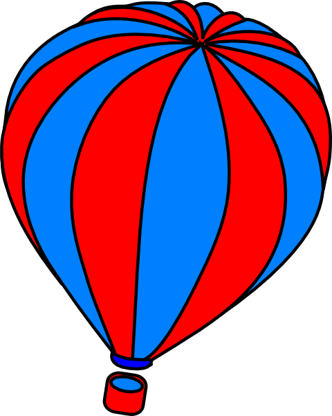 Hot Air Balloon Clipart Transparent - Hot Air Balloon Red Blue (480x600)