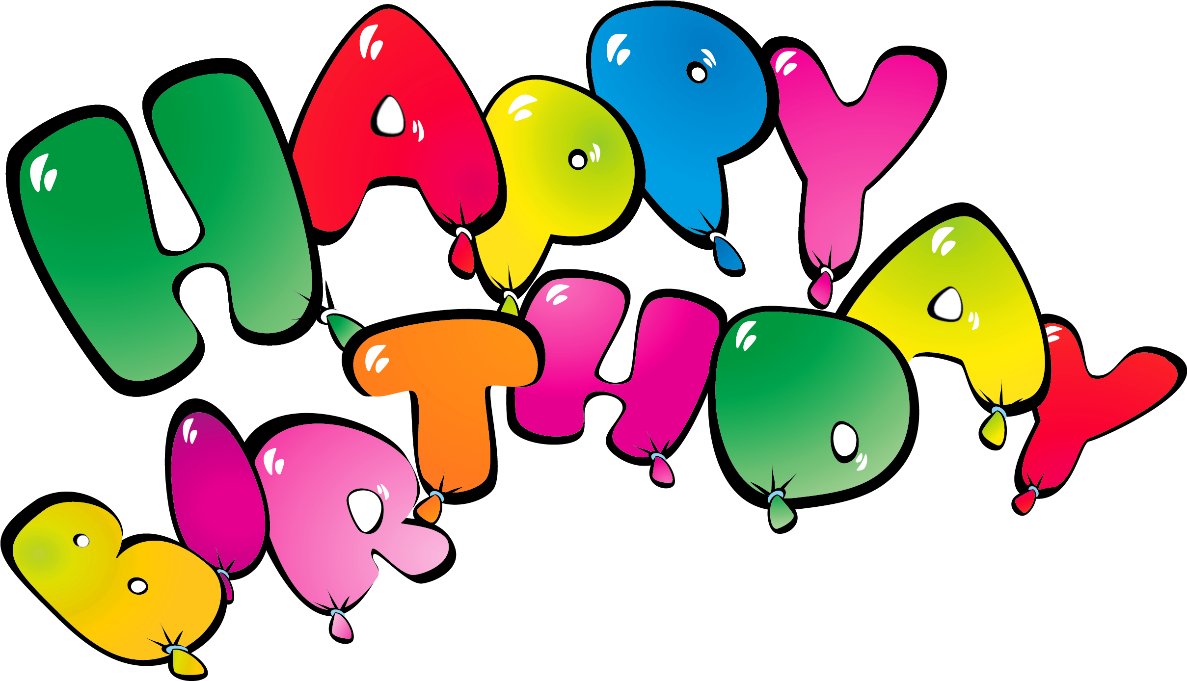 Transparent Happy Birthay Balloons Png Clipart Picture - Happy Birthday Balloons Png Transparent Background (2533x1507)