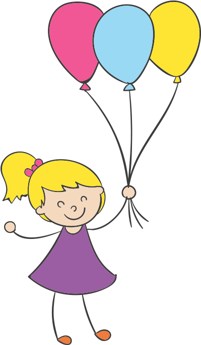 Cartoon Child Clip Art - Cartoon Girl Balloon (800x800)