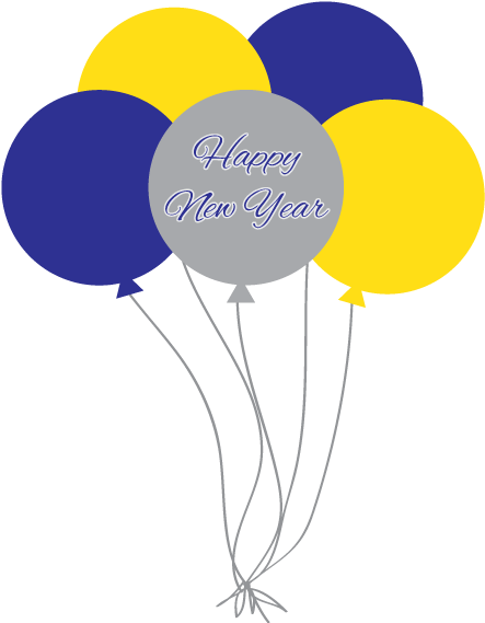 Blue - Balloon - Clipart - Blue And Gold Clip Art (453x578)