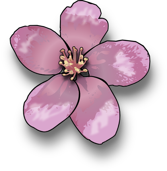 Purple Flower Clipart Apple Blossom - Blossoms Clipart (582x598)