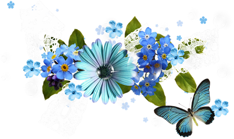 Melody Of Spring Flowers Clipart Png Image - Blue Spring Flowers Clipart (487x308)