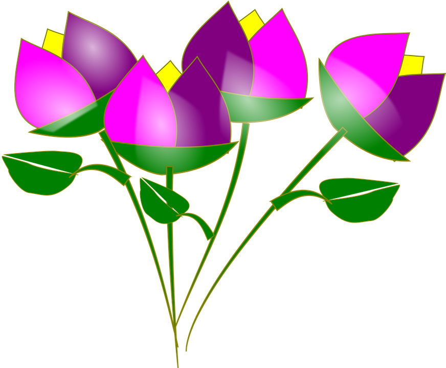 Spring Flowers Graphics 10, Buy Clip Art - Dibujos Animados De Flores (901x720)