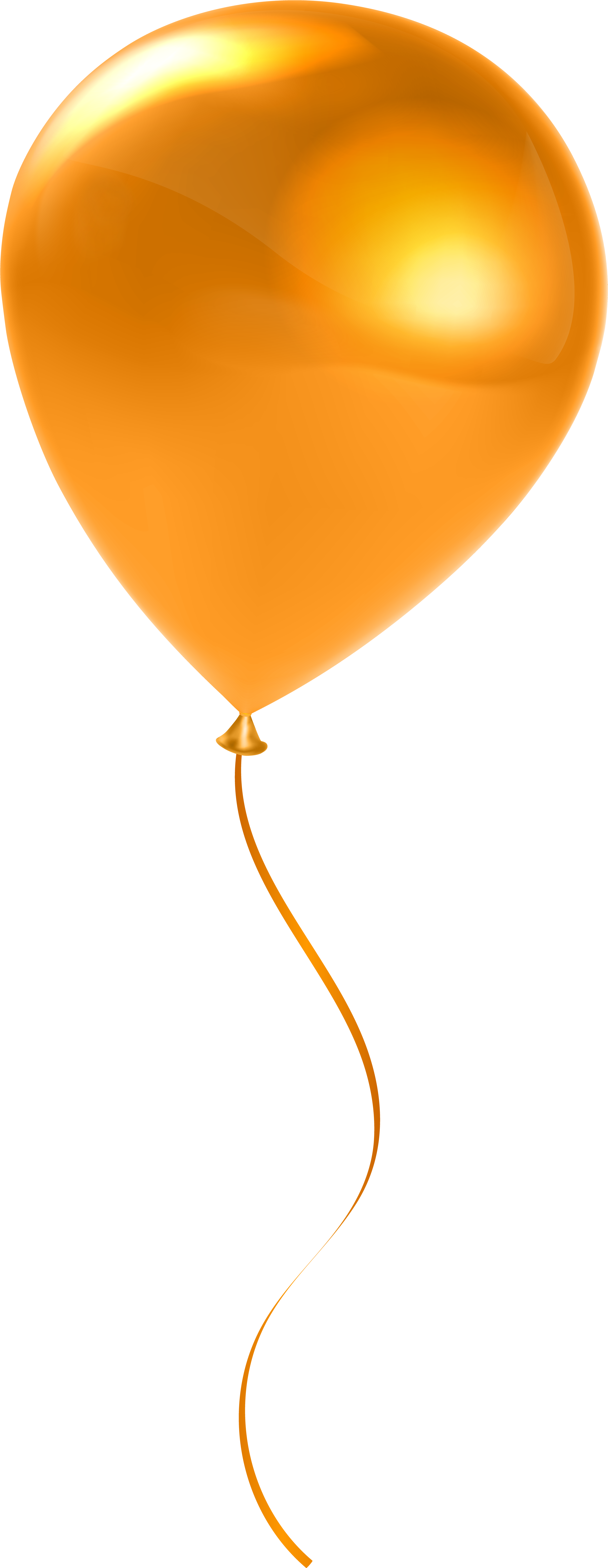 Single Orange Balloon Transparent Clip Art - Orange Balloons Transparent Background (3234x8000)