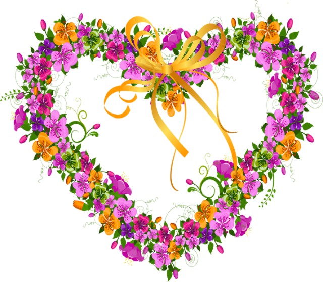 Spring - Flower Heart Png Transparente (640x559)